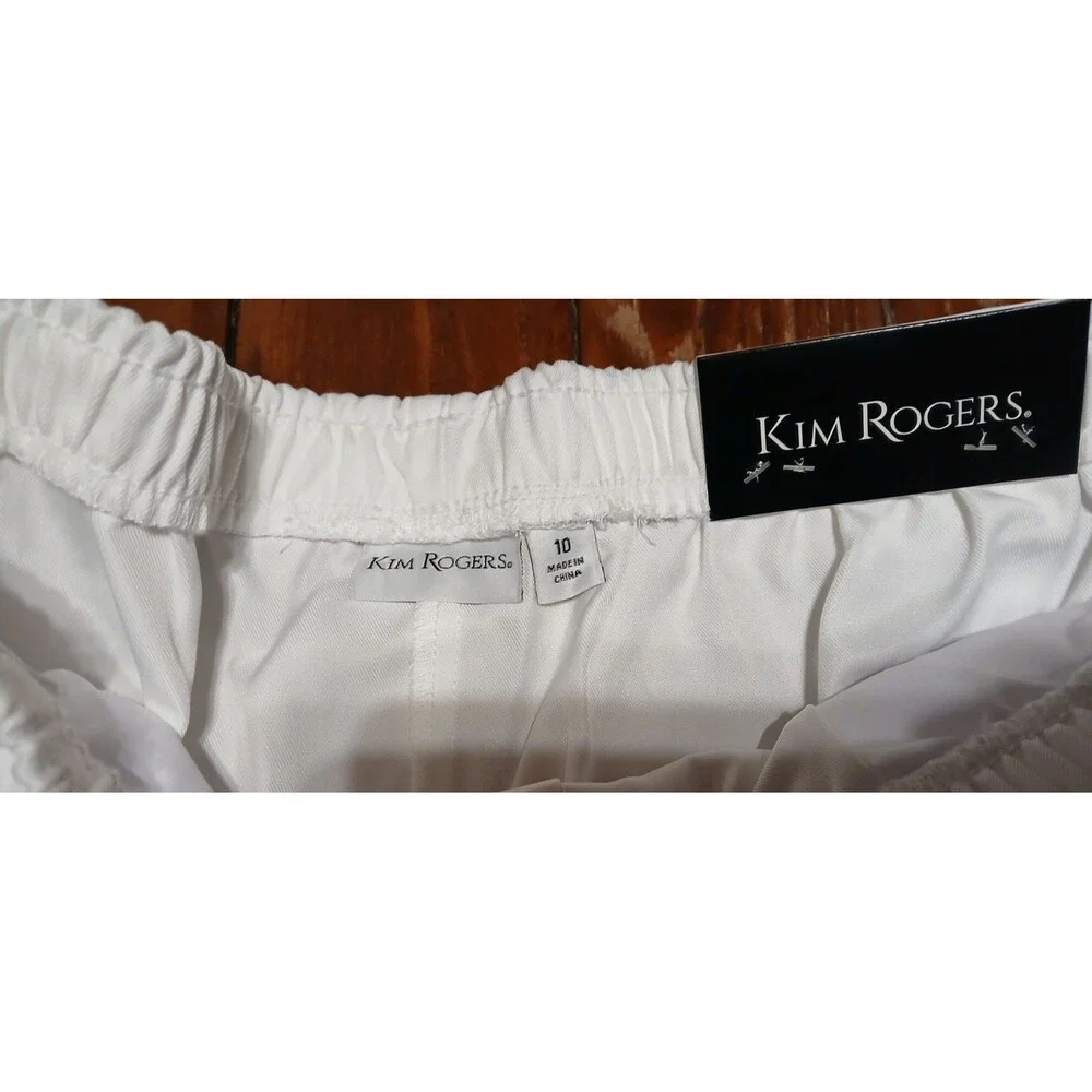 Kim Rogers White Elastic Waistband Comfort Waist Capri Pants 10 NWT - Picture 4 of 8